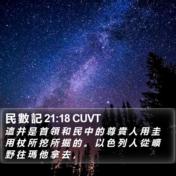 民 數 記 21:18 CUVT Bible Study