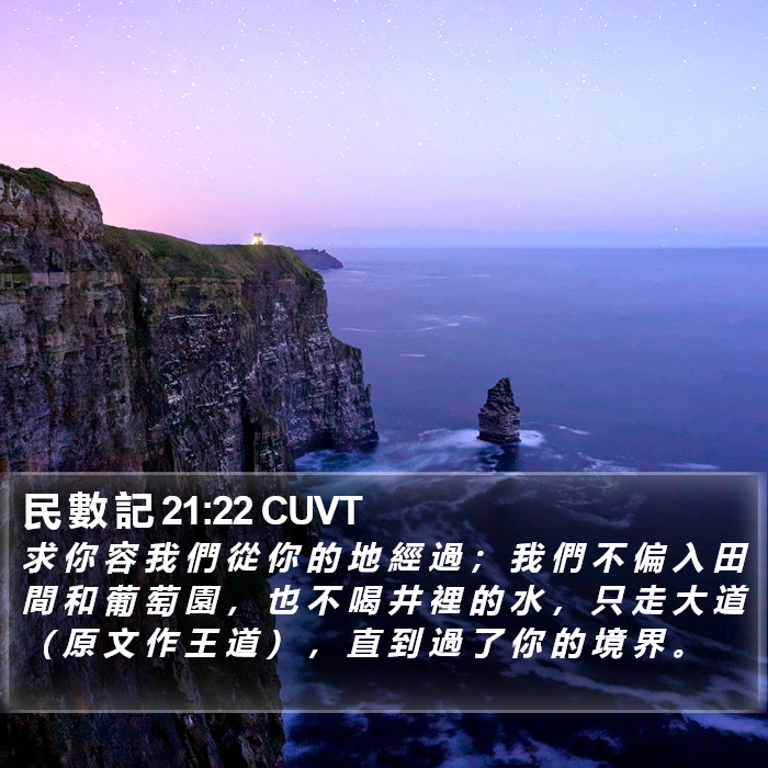 民 數 記 21:22 CUVT Bible Study
