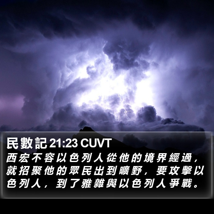 民 數 記 21:23 CUVT Bible Study