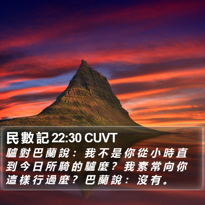 民 數 記 22:30 CUVT Bible Study
