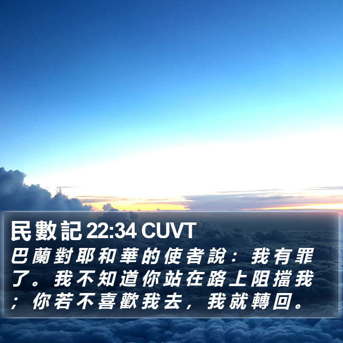 民 數 記 22:34 CUVT Bible Study