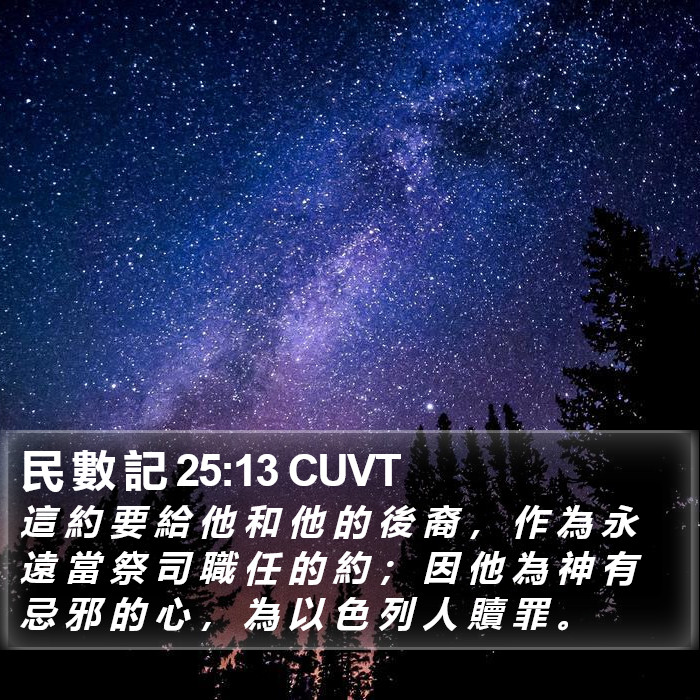 民 數 記 25:13 CUVT Bible Study