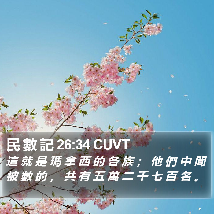 民 數 記 26:34 CUVT Bible Study