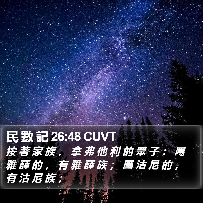 民 數 記 26:48 CUVT Bible Study