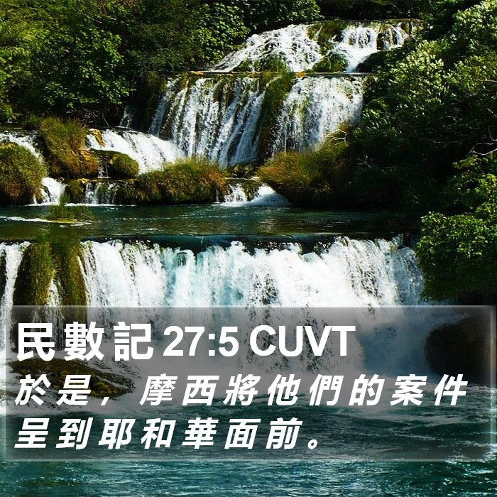 民 數 記 27:5 CUVT Bible Study