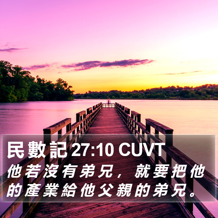 民 數 記 27:10 CUVT Bible Study