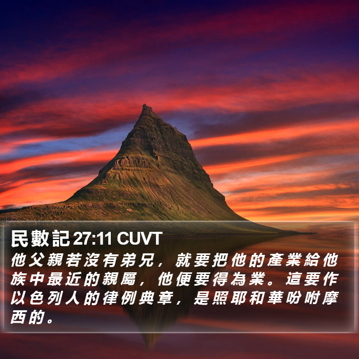 民 數 記 27:11 CUVT Bible Study