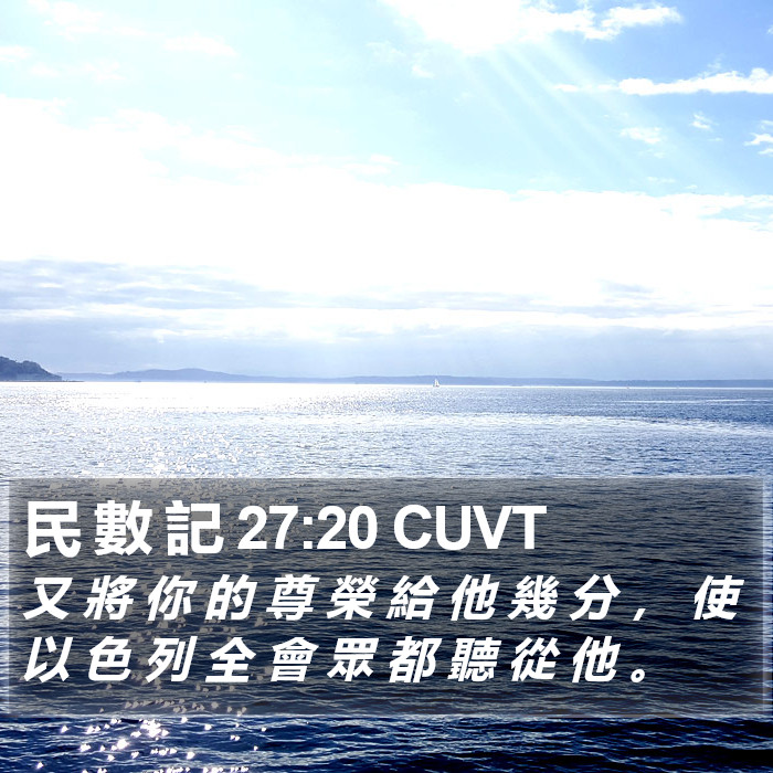 民 數 記 27:20 CUVT Bible Study