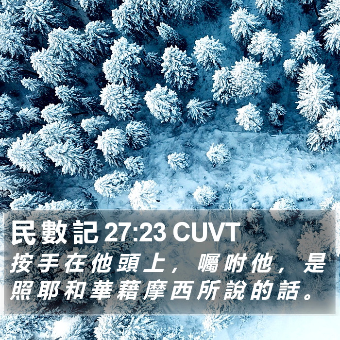 民 數 記 27:23 CUVT Bible Study