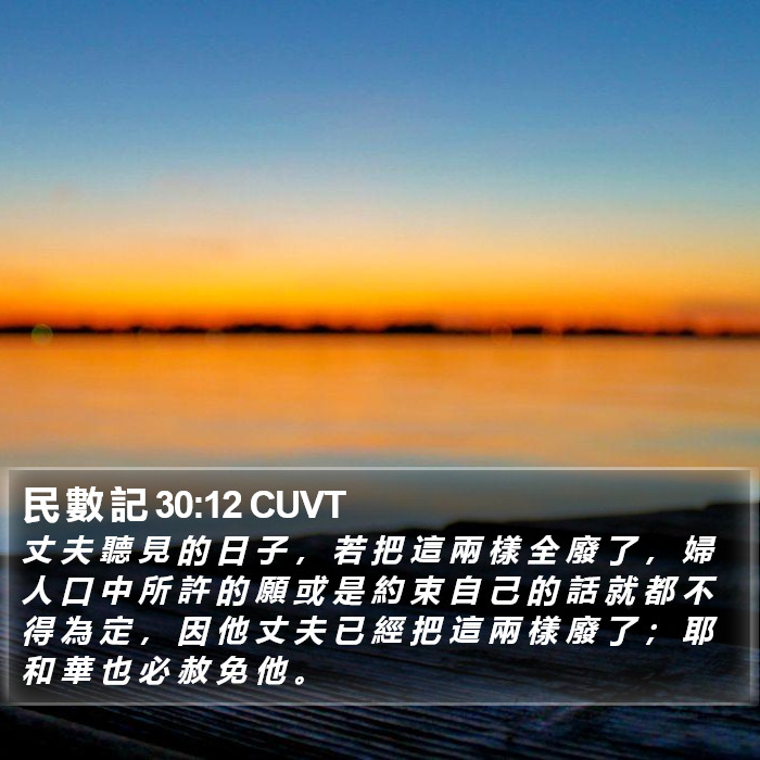 民 數 記 30:12 CUVT Bible Study