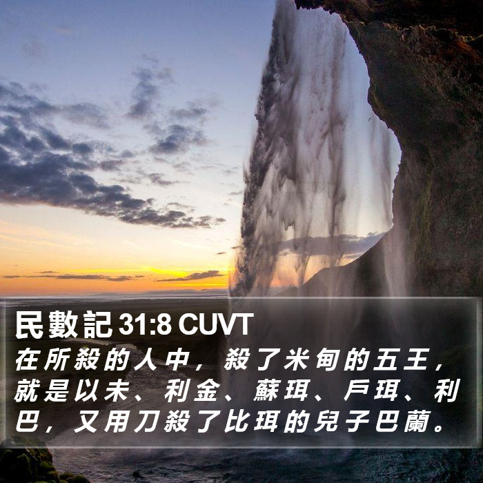 民 數 記 31:8 CUVT Bible Study