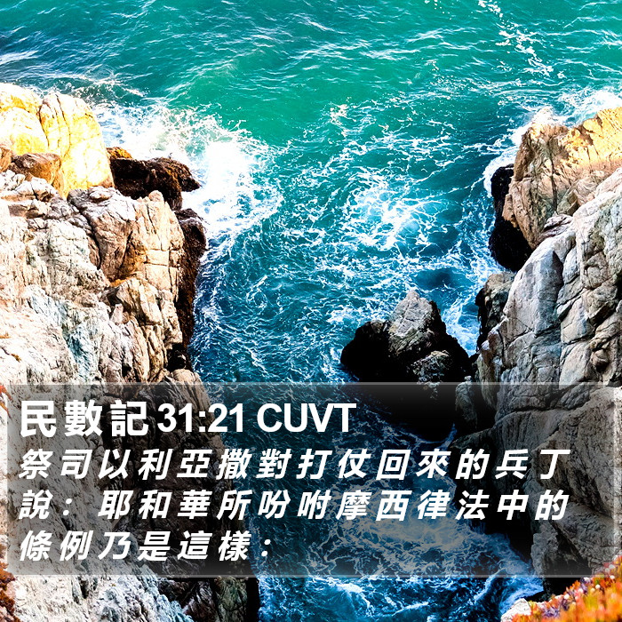 民 數 記 31:21 CUVT Bible Study