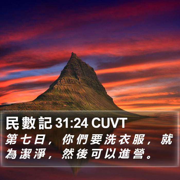 民 數 記 31:24 CUVT Bible Study