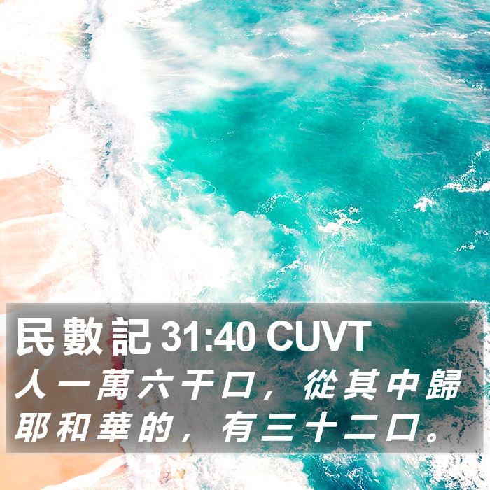 民 數 記 31:40 CUVT Bible Study