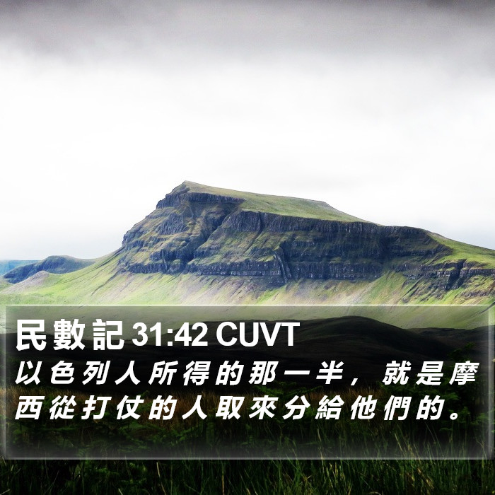 民 數 記 31:42 CUVT Bible Study