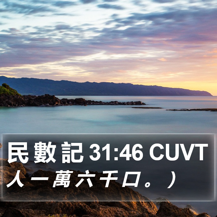 民 數 記 31:46 CUVT Bible Study