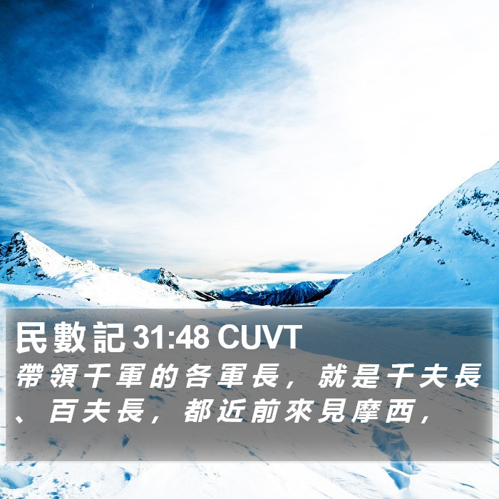 民 數 記 31:48 CUVT Bible Study
