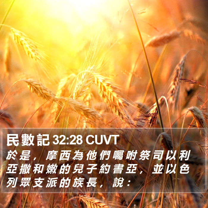 民 數 記 32:28 CUVT Bible Study