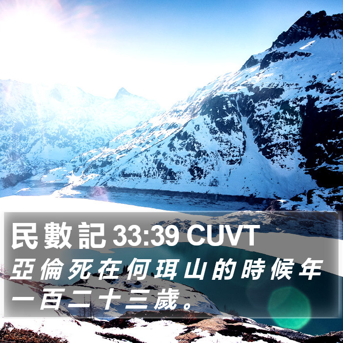 民 數 記 33:39 CUVT Bible Study