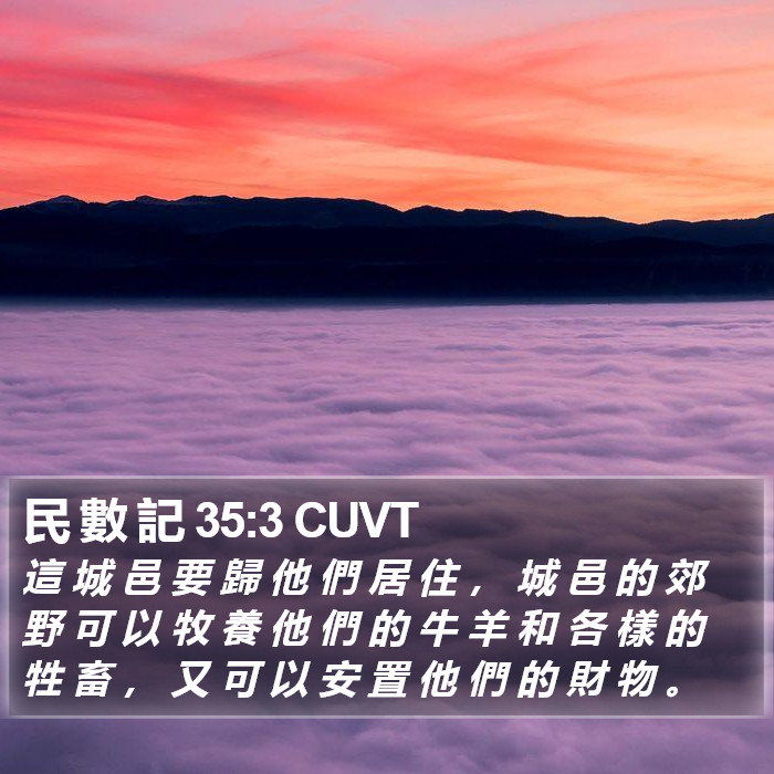 民 數 記 35:3 CUVT Bible Study