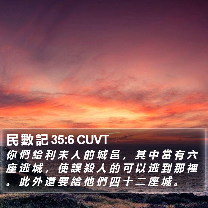 民 數 記 35:6 CUVT Bible Study