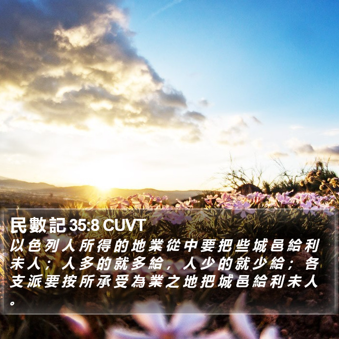民 數 記 35:8 CUVT Bible Study