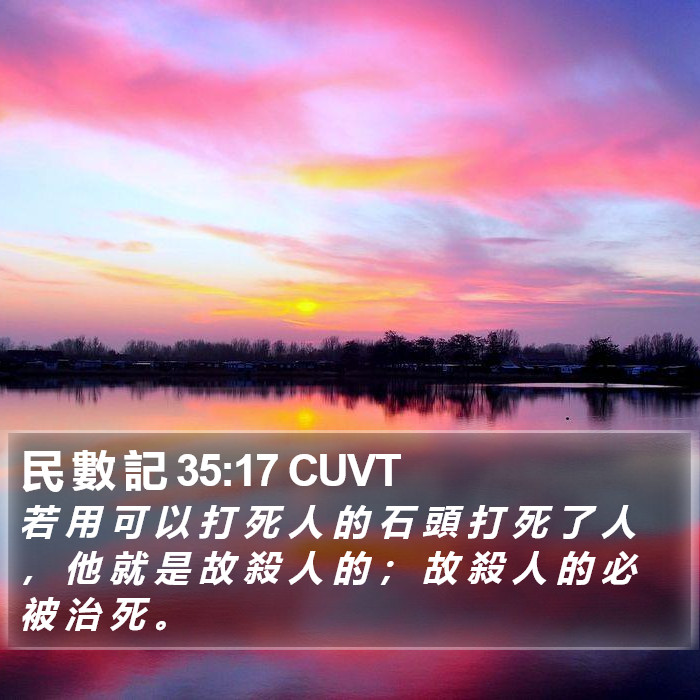 民 數 記 35:17 CUVT Bible Study