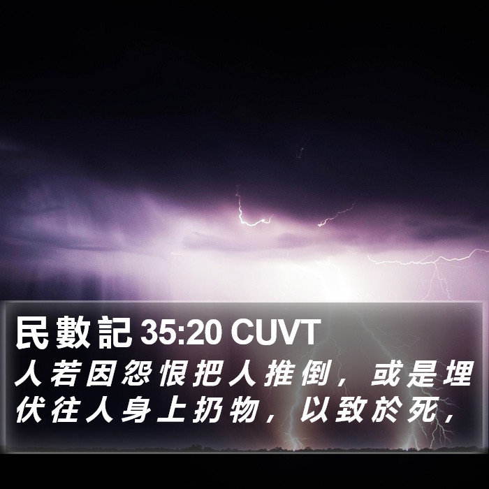 民 數 記 35:20 CUVT Bible Study