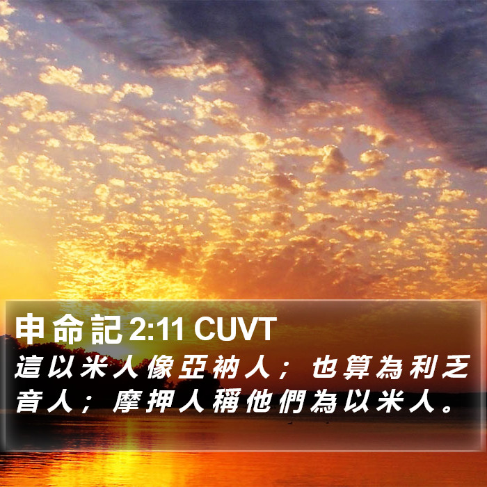 申 命 記 2:11 CUVT Bible Study