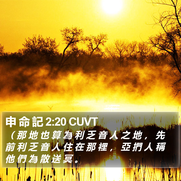 申 命 記 2:20 CUVT Bible Study