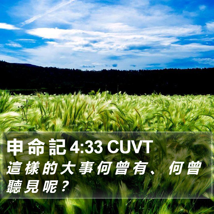 申 命 記 4:33 CUVT Bible Study