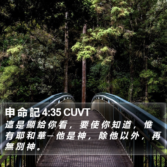 申 命 記 4:35 CUVT Bible Study