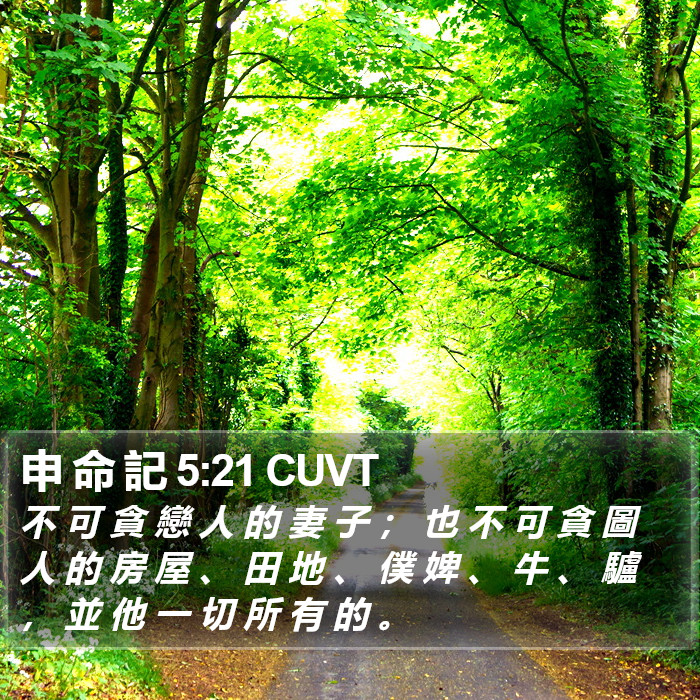 申 命 記 5:21 CUVT Bible Study