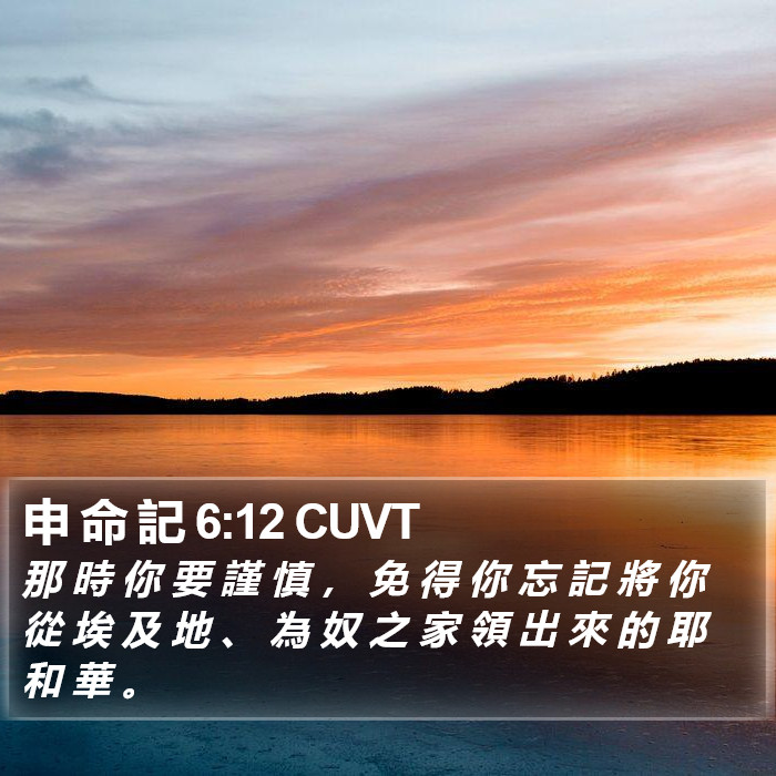 申 命 記 6:12 CUVT Bible Study