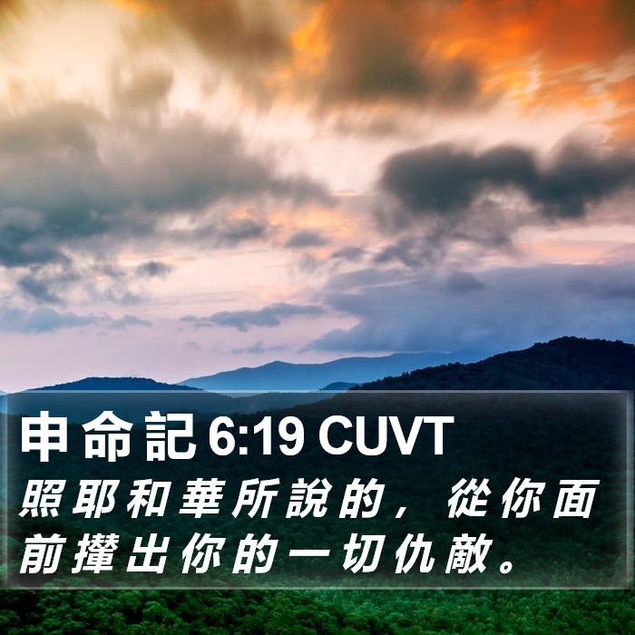 申 命 記 6:19 CUVT Bible Study