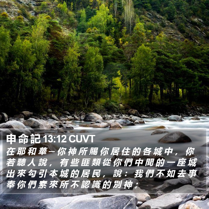 申 命 記 13:12 CUVT Bible Study