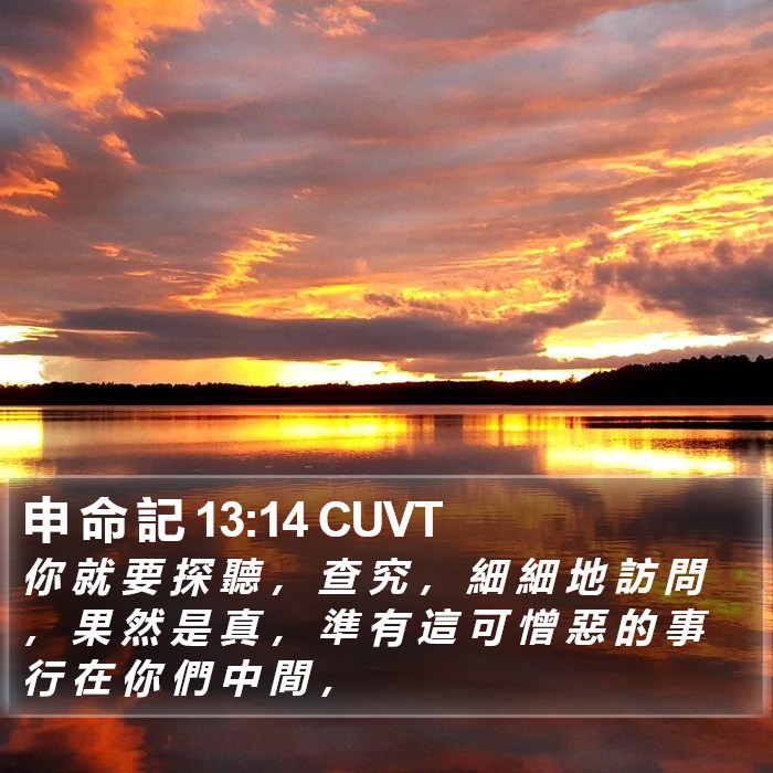 申 命 記 13:14 CUVT Bible Study