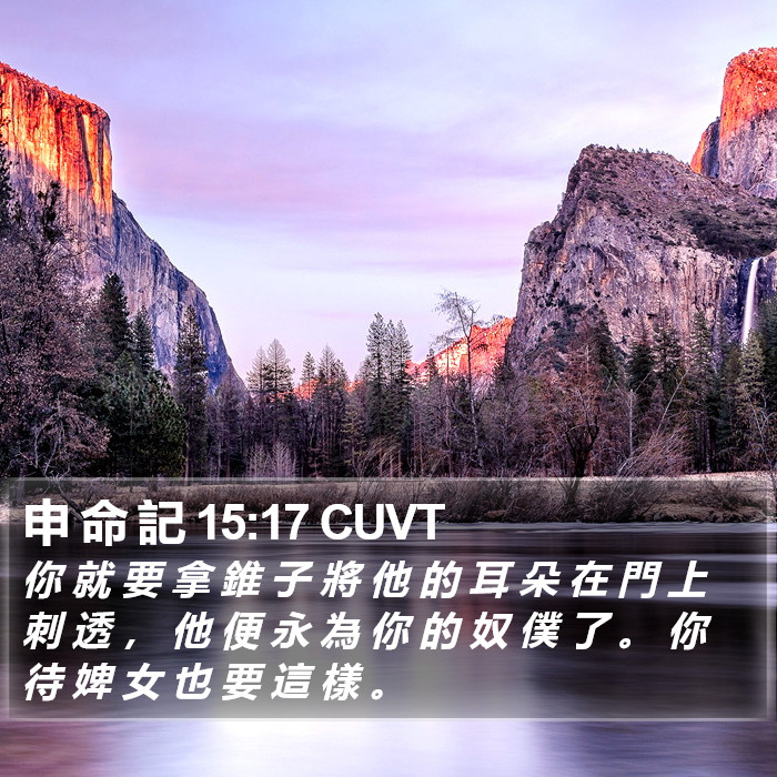 申 命 記 15:17 CUVT Bible Study