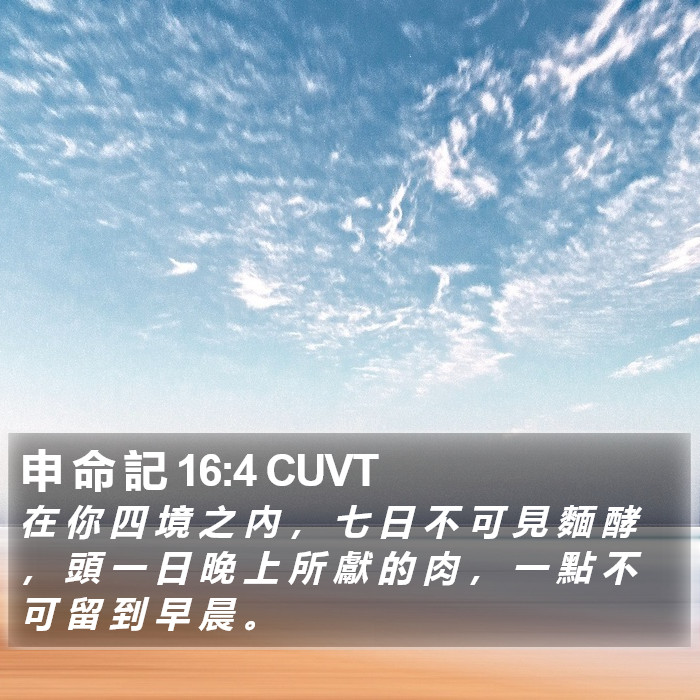 申 命 記 16:4 CUVT Bible Study