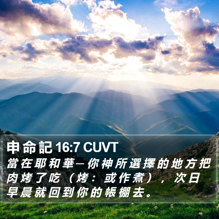 申 命 記 16:7 CUVT Bible Study