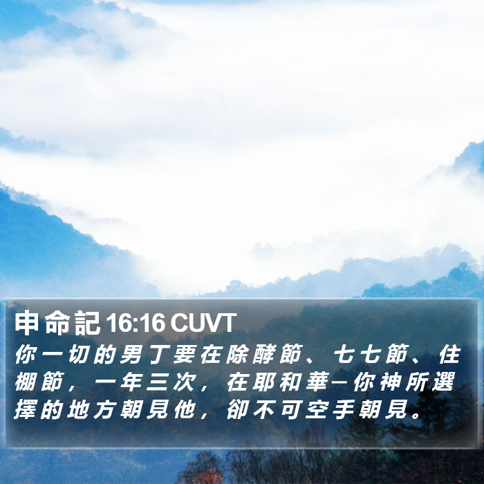 申 命 記 16:16 CUVT Bible Study