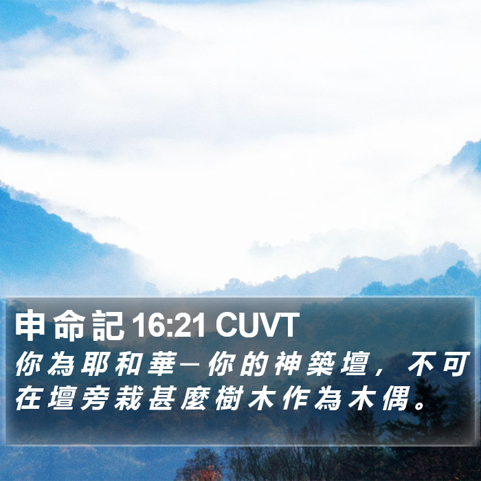 申 命 記 16:21 CUVT Bible Study