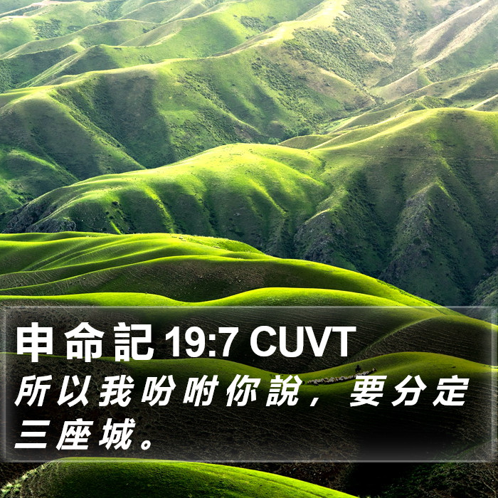 申 命 記 19:7 CUVT Bible Study