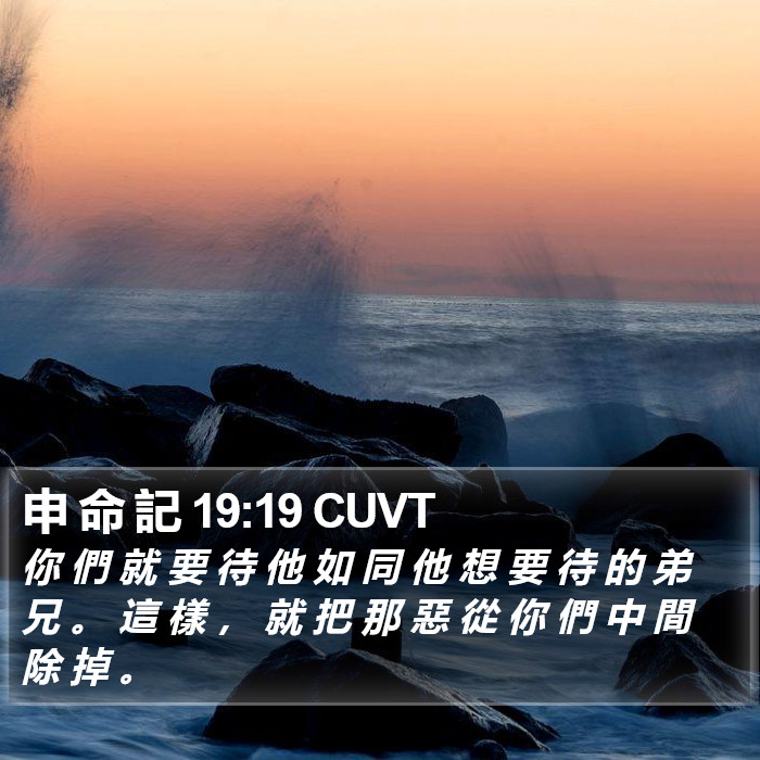 申 命 記 19:19 CUVT Bible Study