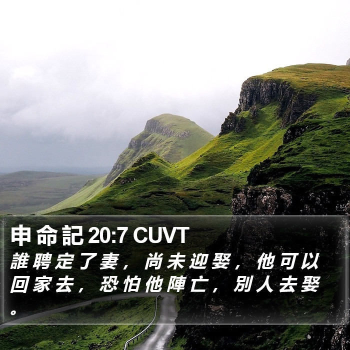 申 命 記 20:7 CUVT Bible Study