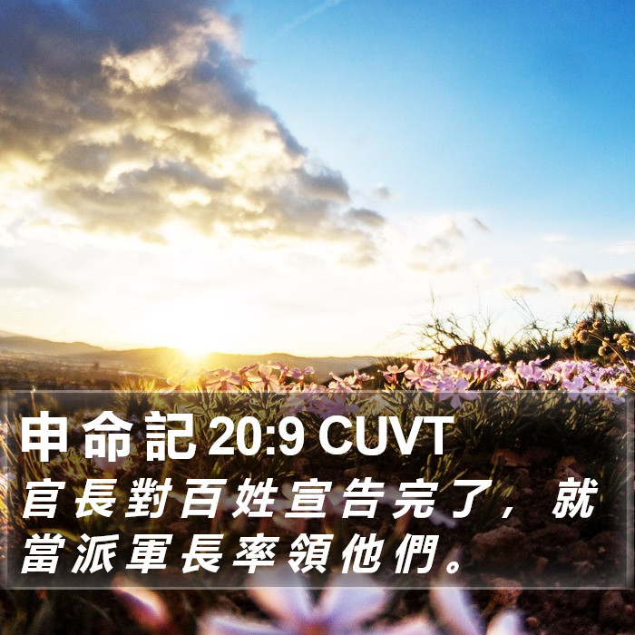 申 命 記 20:9 CUVT Bible Study