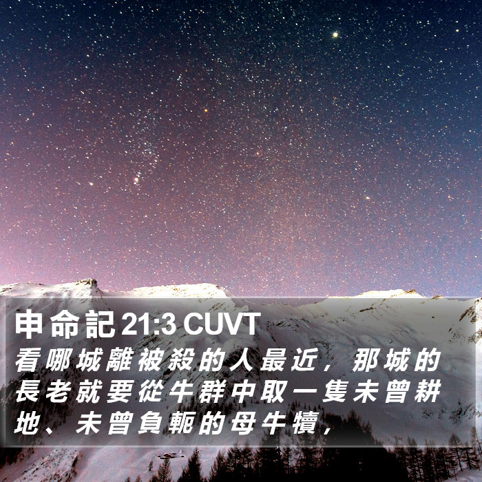 申 命 記 21:3 CUVT Bible Study