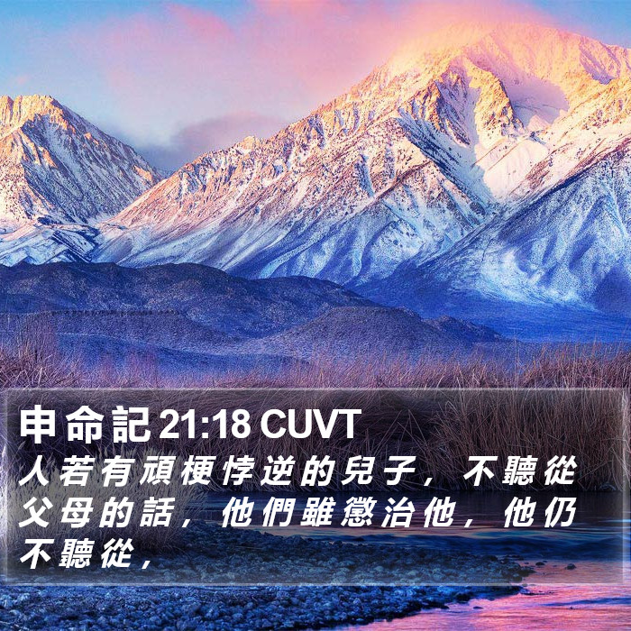 申 命 記 21:18 CUVT Bible Study