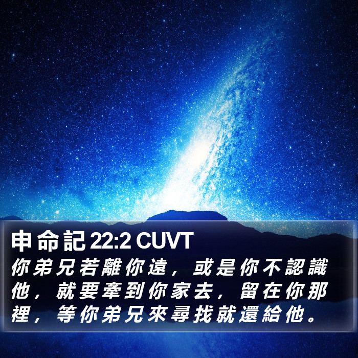 申 命 記 22:2 CUVT Bible Study