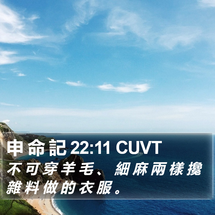 申 命 記 22:11 CUVT Bible Study